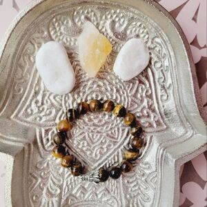 Tiger eye and dragon handmade natural gemstone bracelet